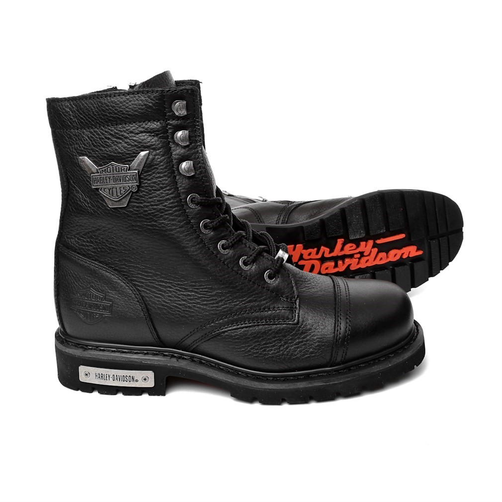 Harley Davidson Erkek Bot 025M100553 Black // Baskılı Deri