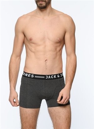 Jack Jones Erkek Boxer 12115175 Dark Grey Melange