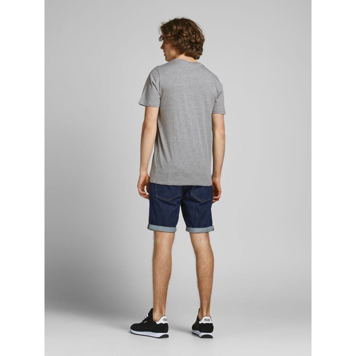 Jack Jones Erkek T-Shirt 12137126 Light Grey Melange