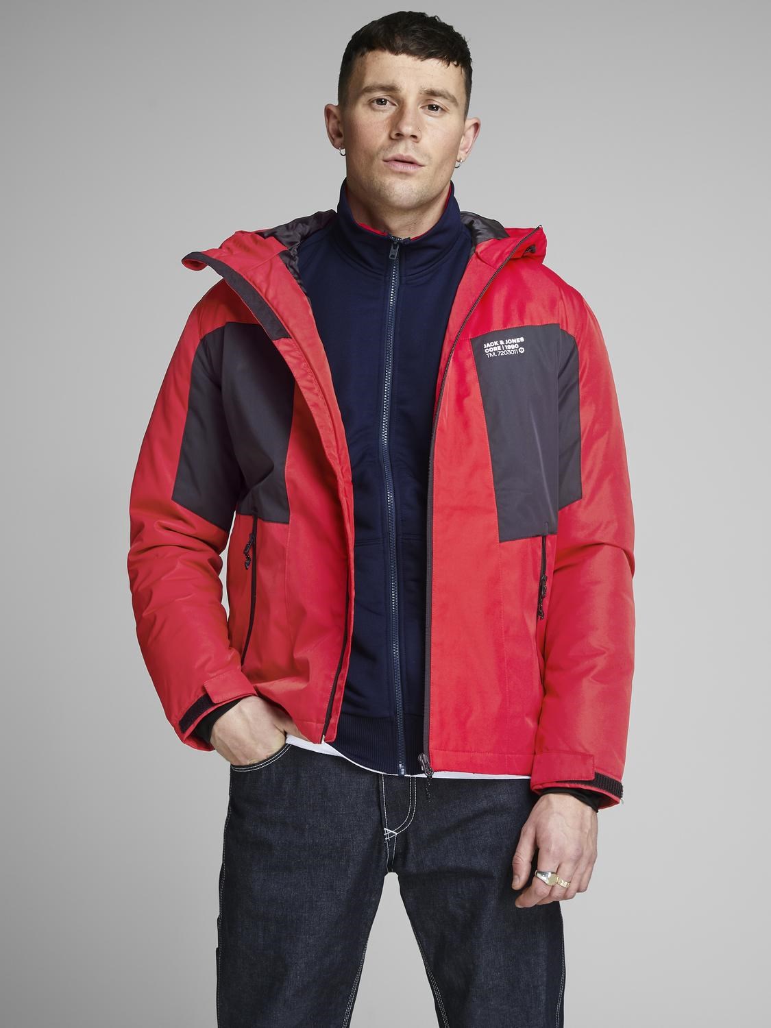 Jack Jones Erkek Parka 12140297 Tango Red