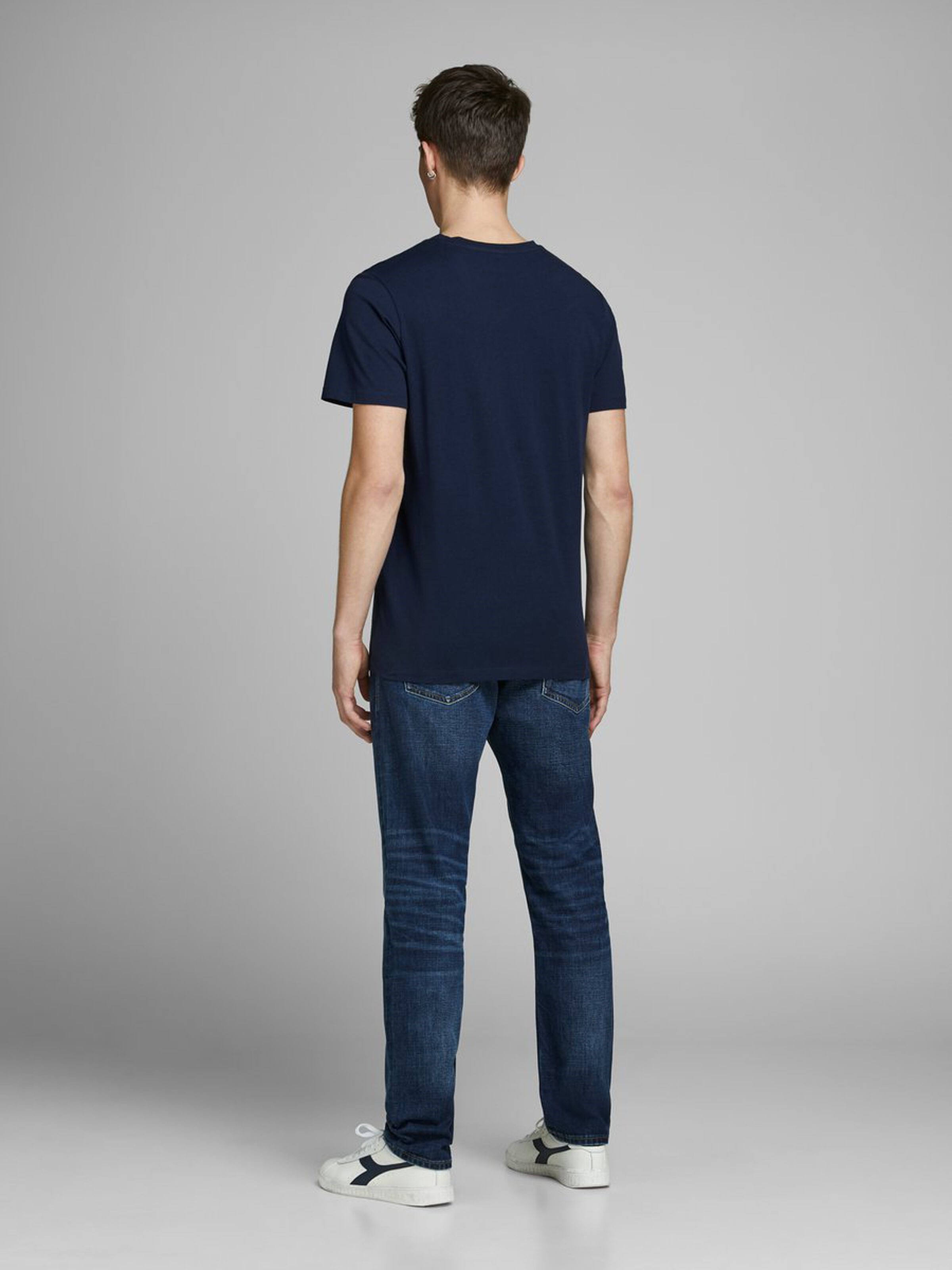 Jack Jones Erkek T-Shirt 12168083 Navy Blazer