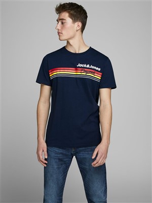 Jack Jones Erkek T-Shirt 12168083 Navy Blazer