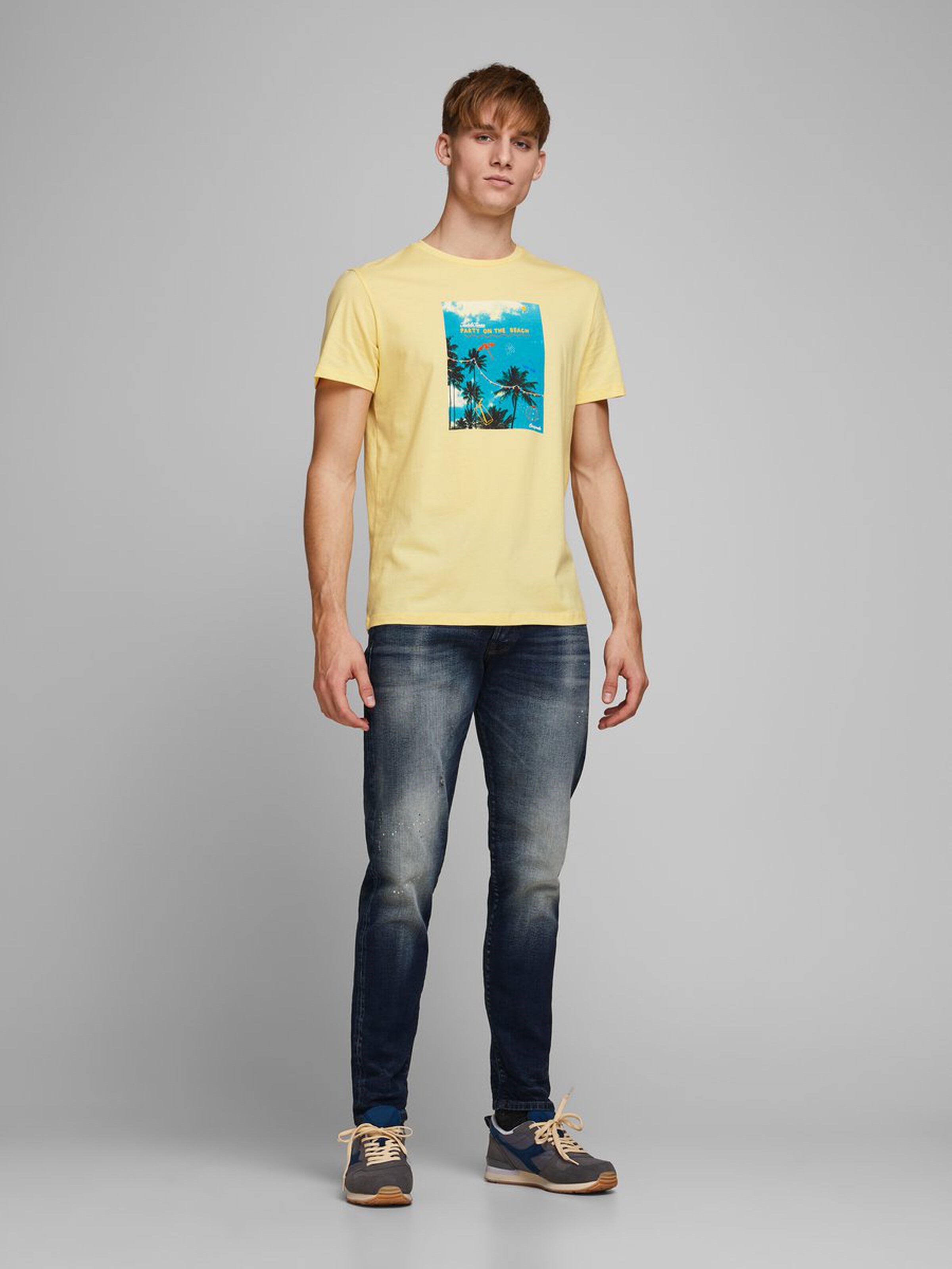 Jack Jones Erkek T-Shirt 12171737 Flan