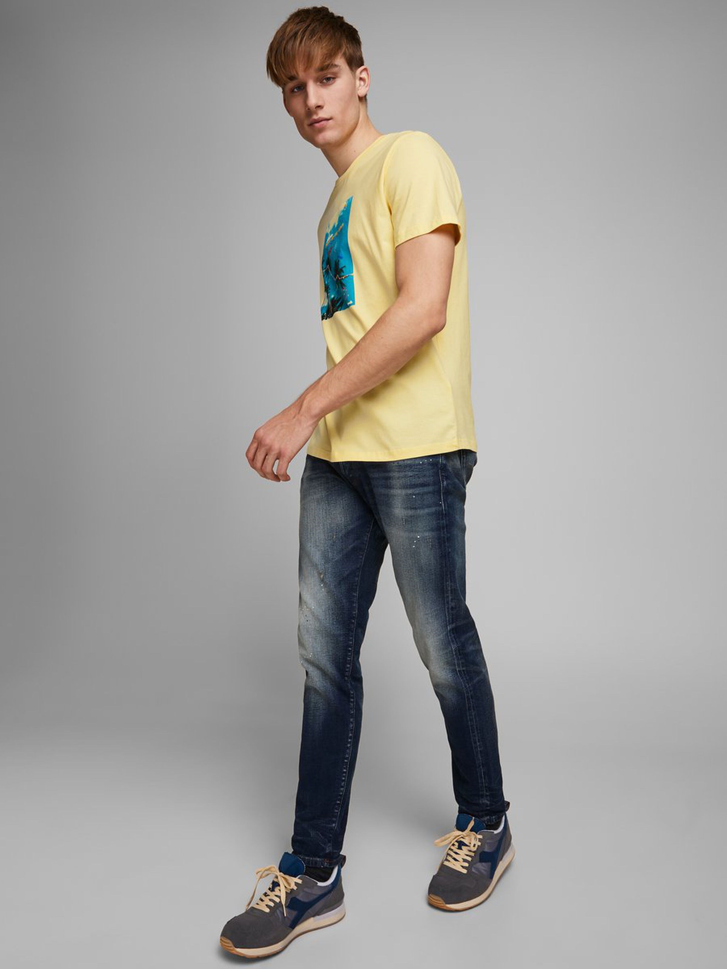 Jack Jones Erkek T-Shirt 12171737 Flan