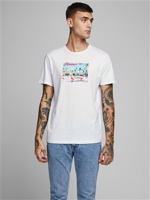 Jack Jones Erkek T-Shirt 12171737 White