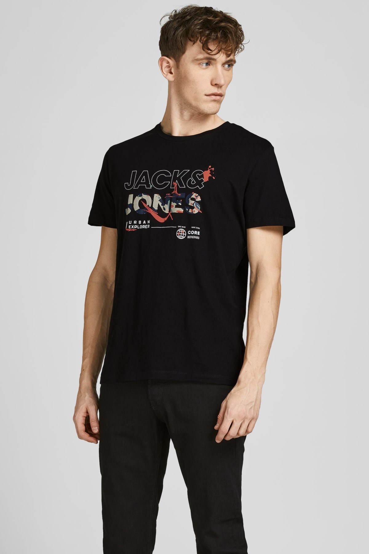 Jack Jones Erkek T-Shirt 12205244 Black