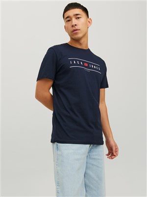 Jack Jones Erkek T-Shirt 12221011 Navy Blazer