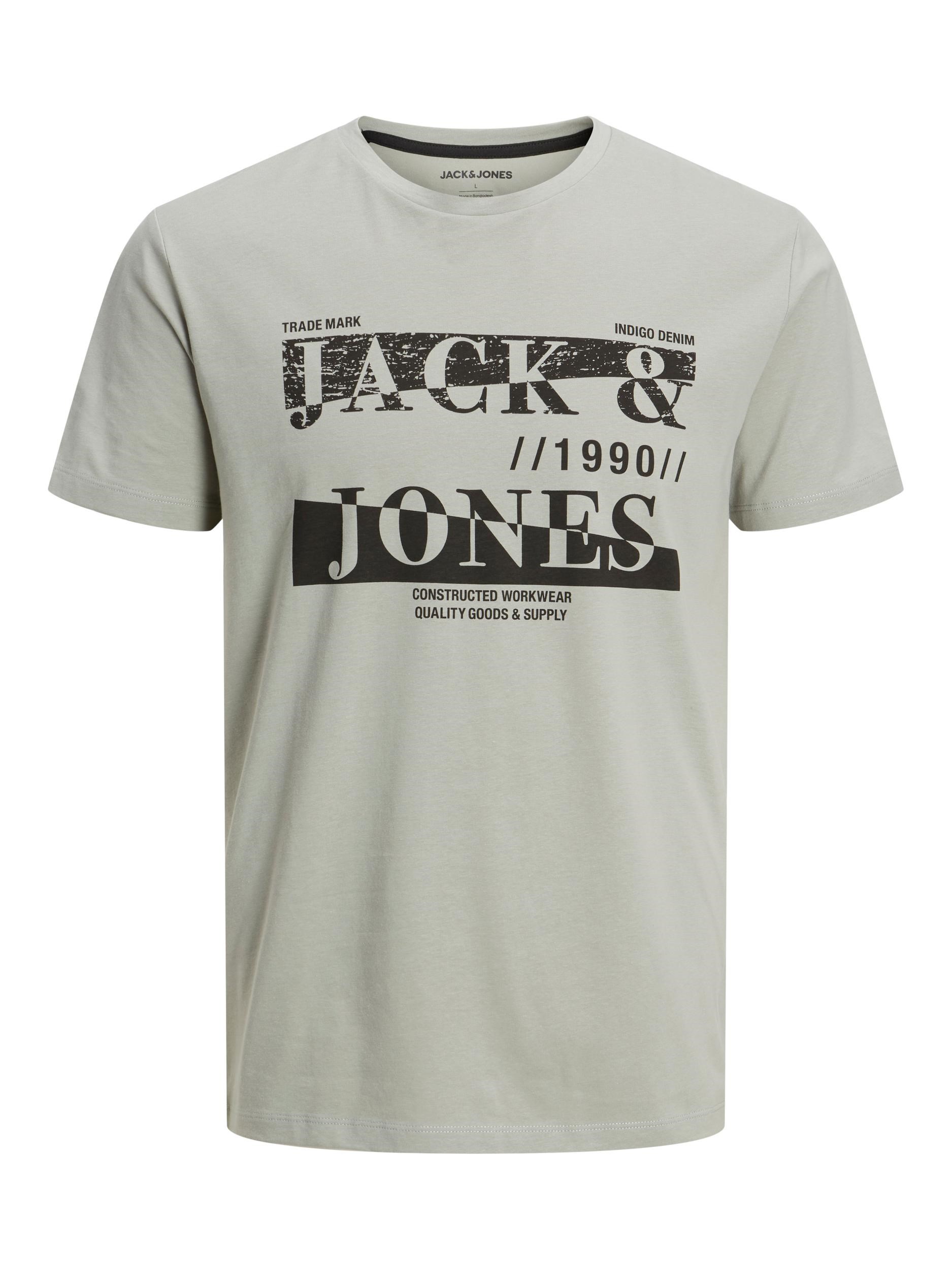 Jack Jones Erkek T-Shirt 12222882 Wrought Iron