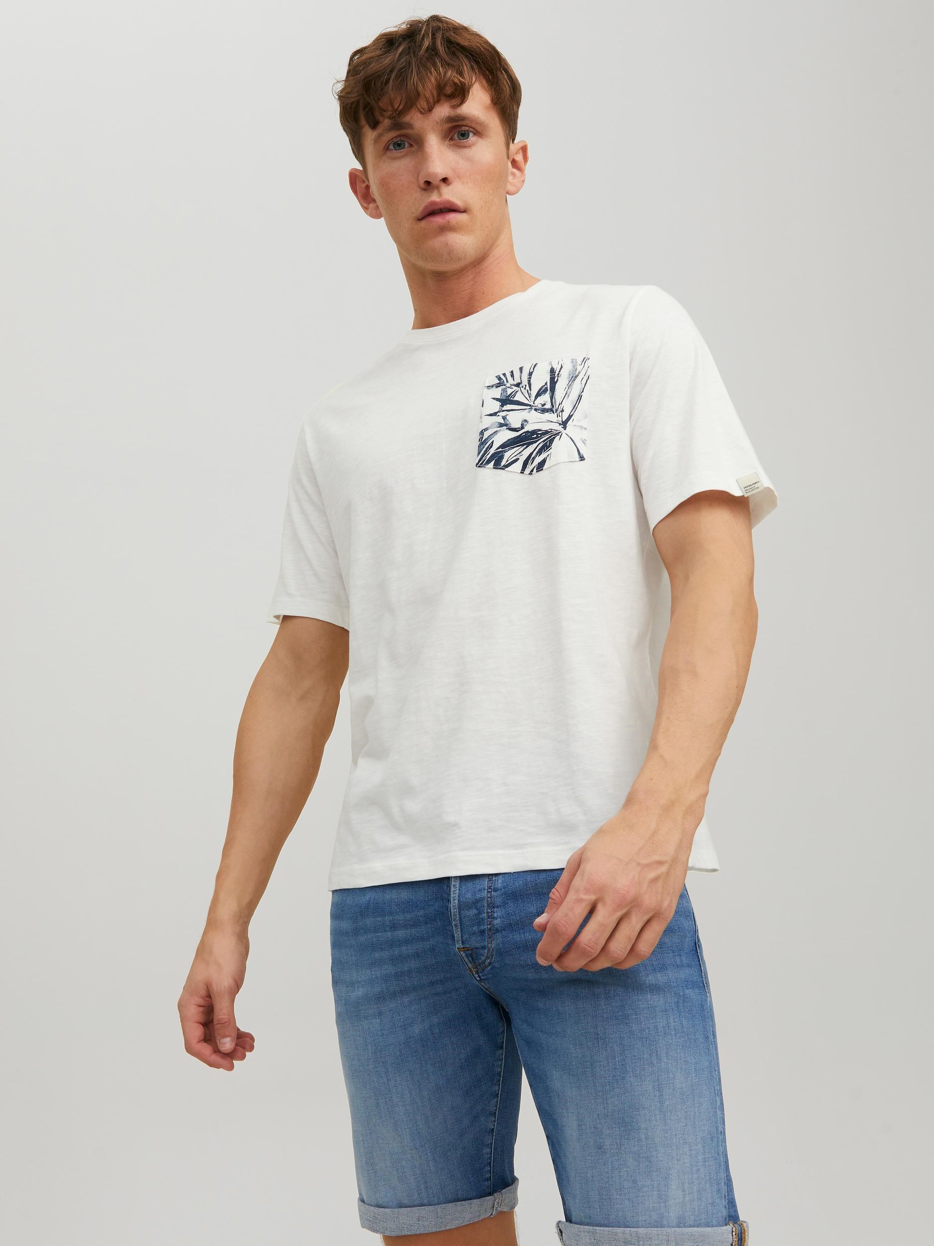 Jack Jones Erkek T-Shirt 12227778 Cloud Dancer