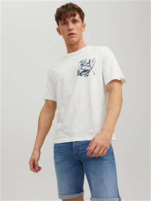 Jack Jones Erkek T-Shirt 12227778 Cloud Dancer