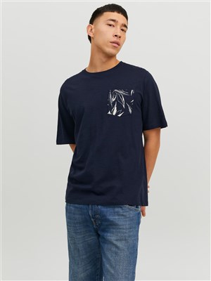 Jack Jones Erkek T-Shirt 12227778 Navy Blazer