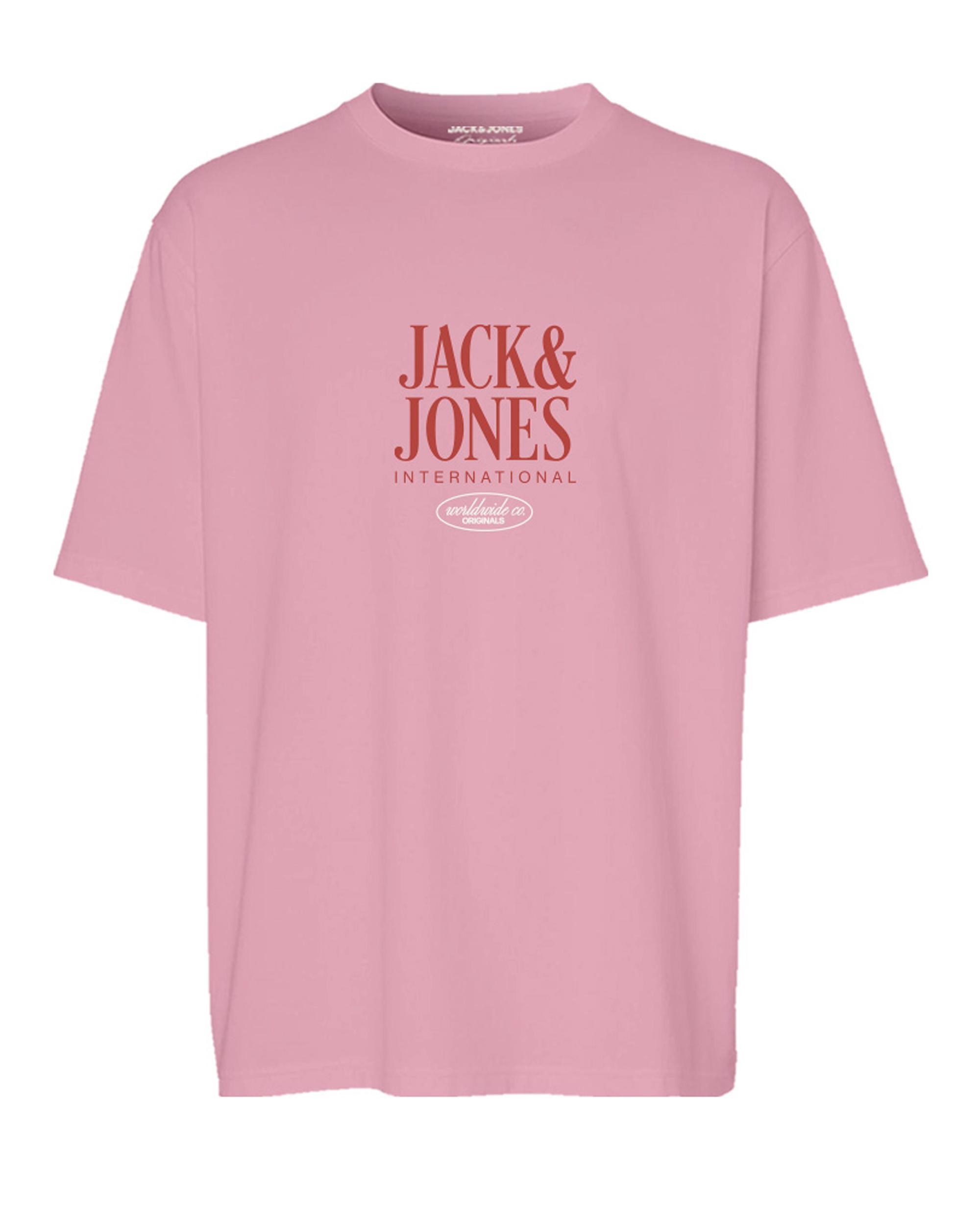 Jack Jones Erkek T-Shirt 12255636 Pink Nectar