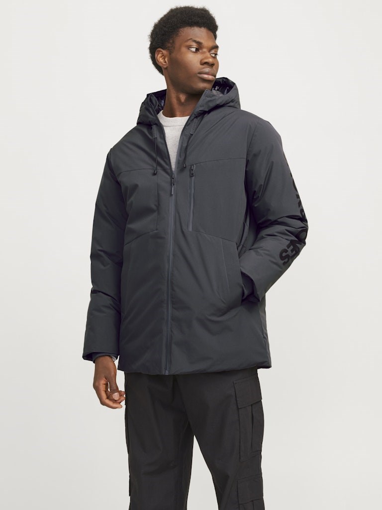 Jack Jones Erkek Parka 12256884 Asphalt