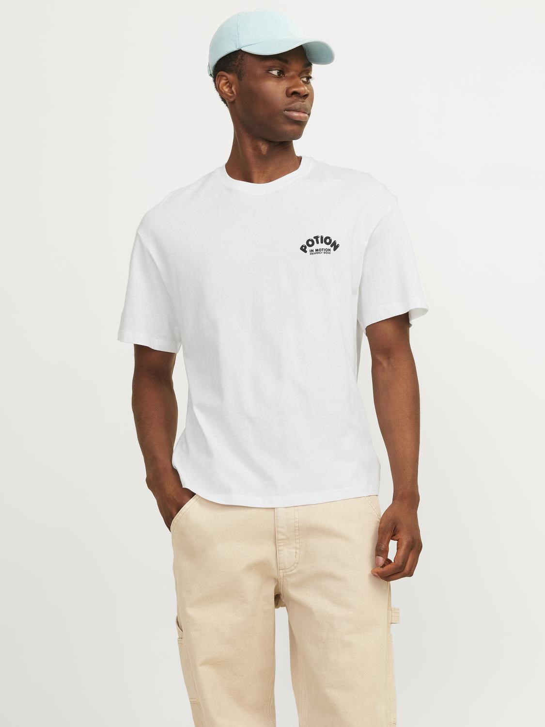 Jack Jones Erkek T-Shirt 12256929 Bright White