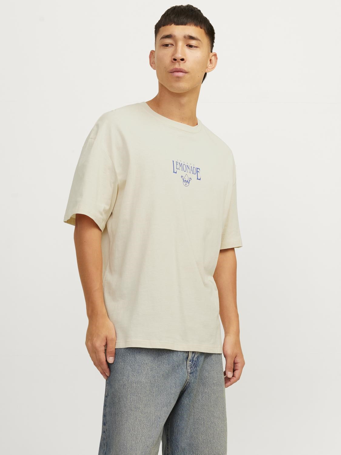 Jack Jones Erkek T-Shirt 12256929 Buttercream