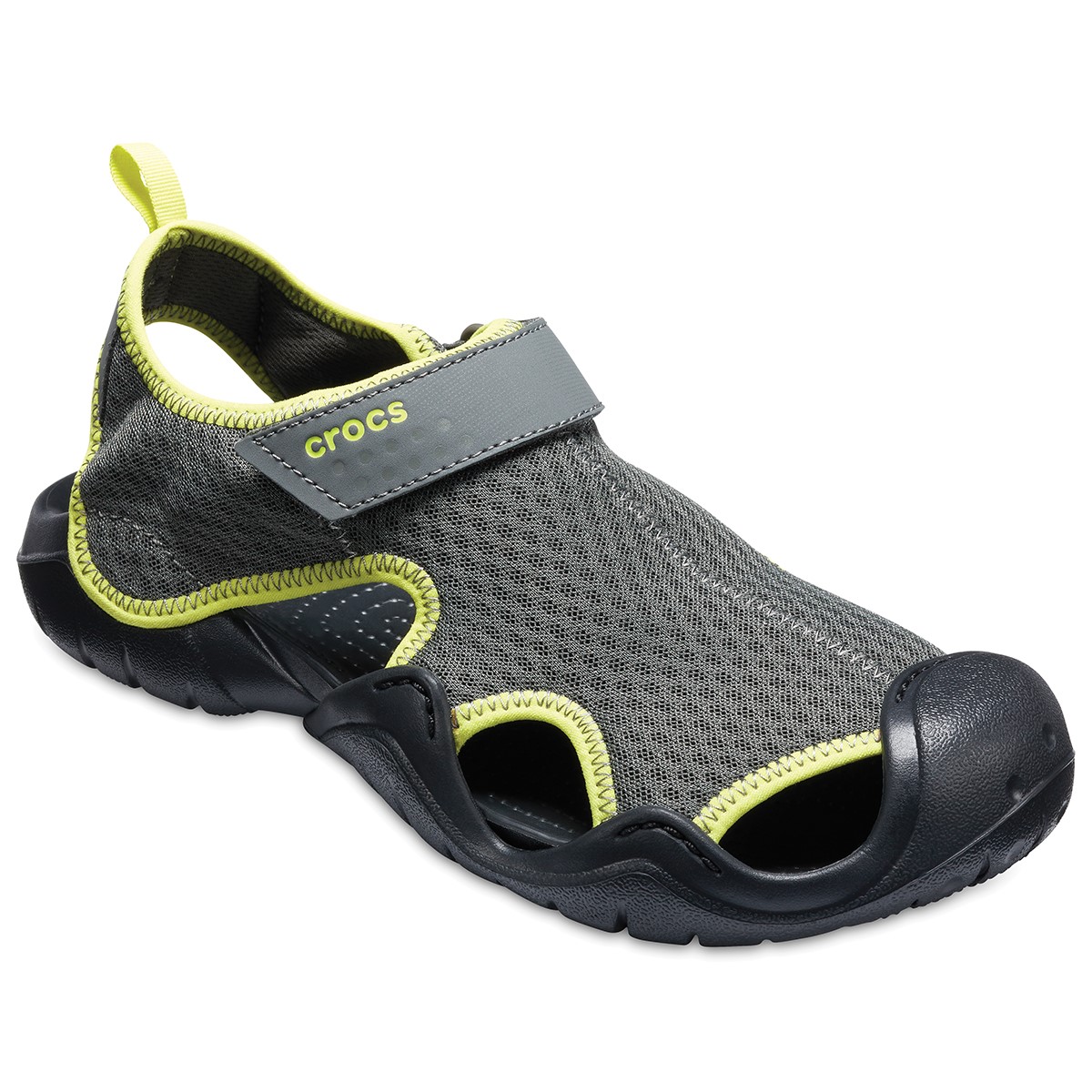 Crocs Erkek Sandalet 15041 Slate Grey/Tennis Ball Green