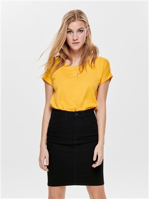 Only Kadın T-Shirt 15106662 Yolk Yellow