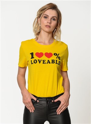 Only Kadın T-Shirt 15164834 Lemon