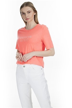 Only Kadın T-Shirt 15199864 Fiery Coral