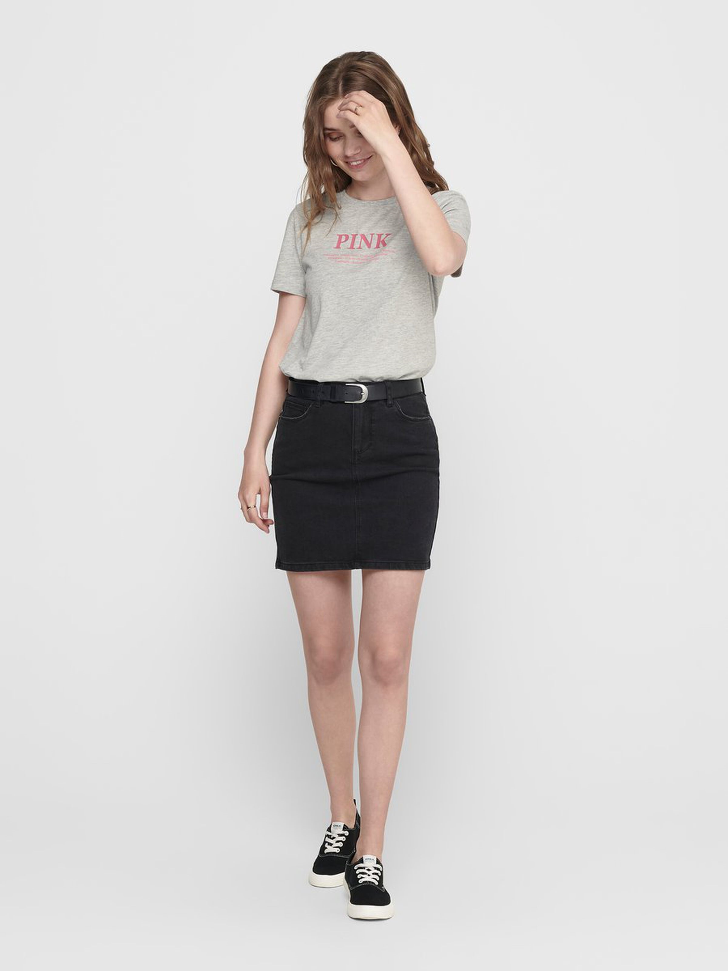 Only Kadın T-Shirt 15203614 Light Grey Melange