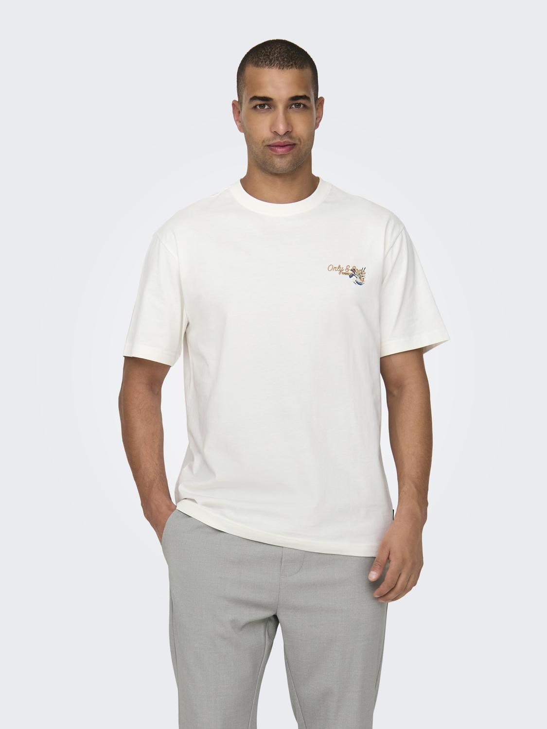 Only & Sons Erkek T-Shirt 22029089 Cloud Dancer