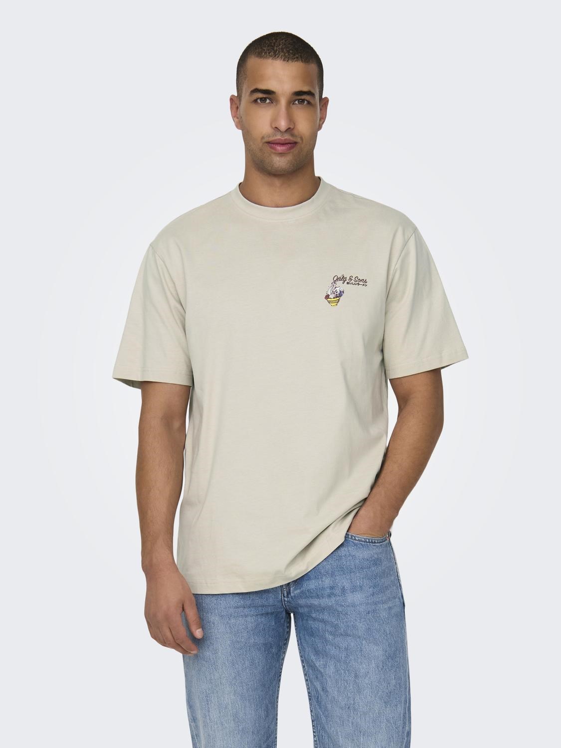 Only & Sons Erkek T-Shirt 22029089 Silver Lining