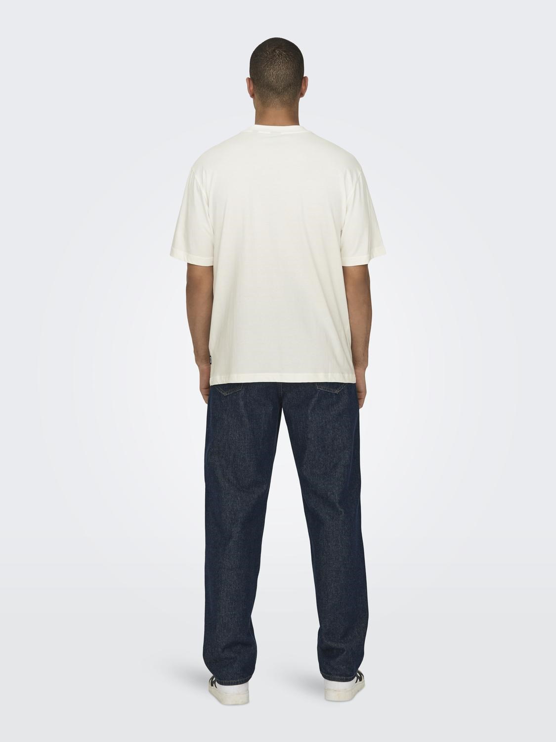 Only & Sons Erkek T-Shirt 22029468 Cloud Dancer