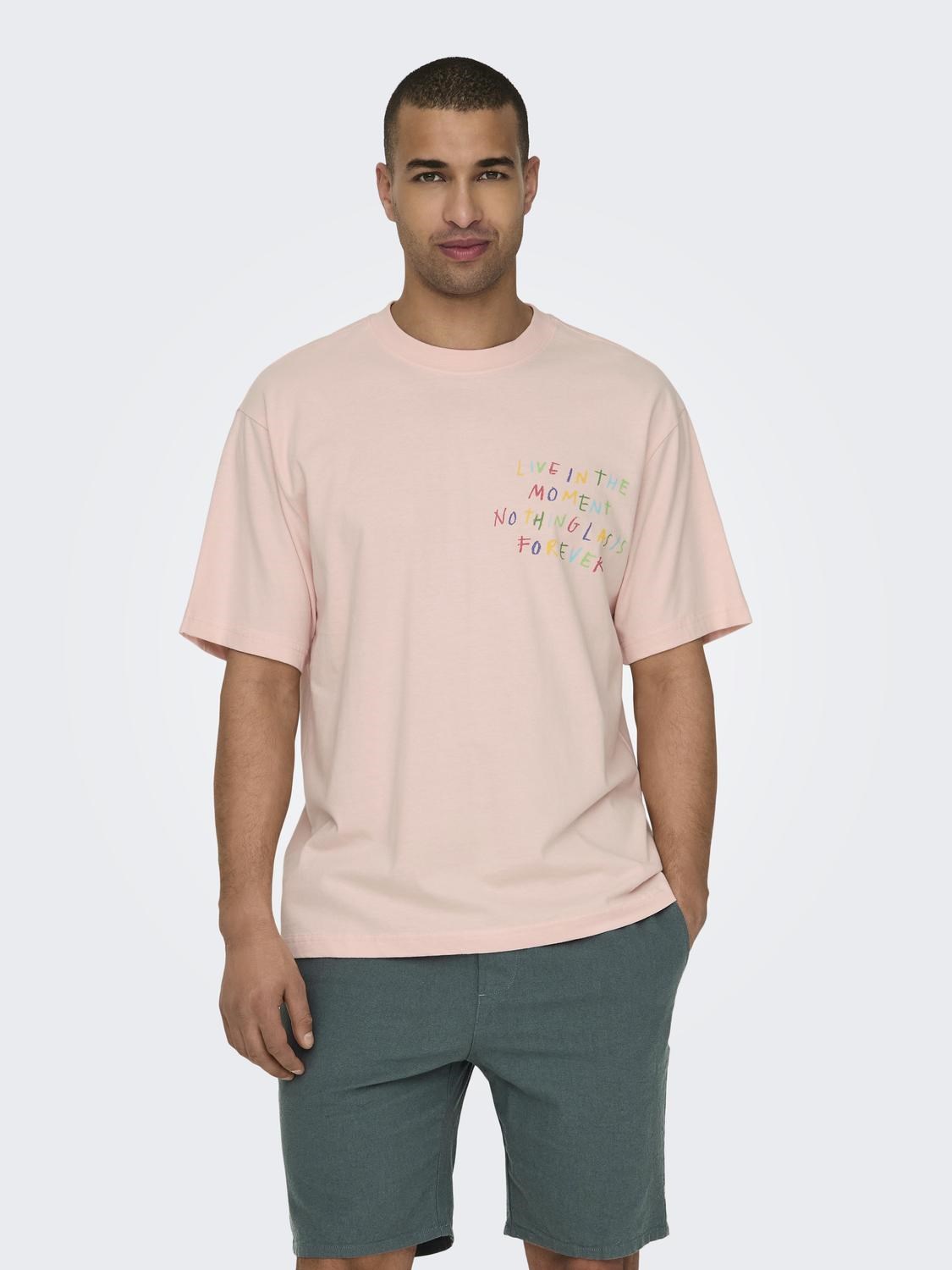 Only & Sons Erkek T-Shirt 22029468 Impatiens Pink