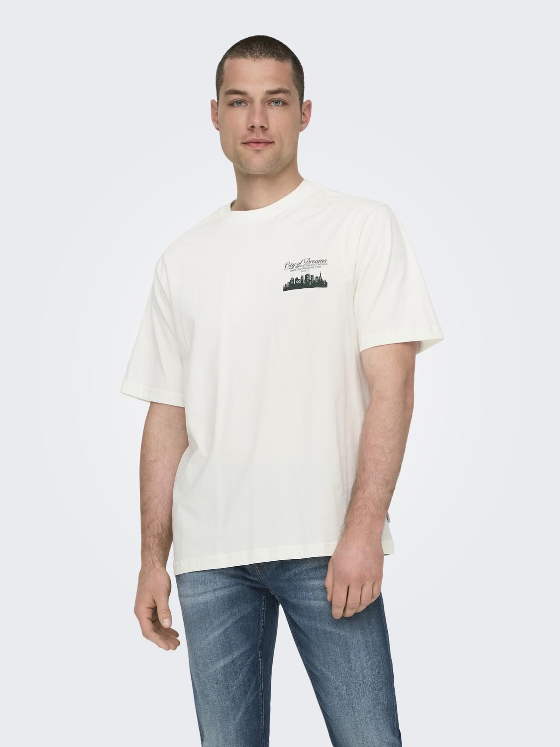 Only & Sons Erkek T-Shirt 22030144 Cloud Dancer