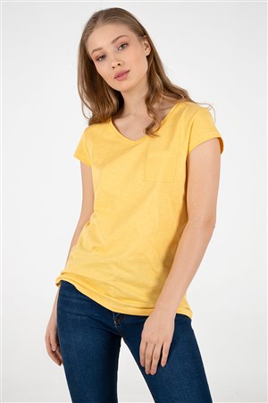 Fashion Friends Kadın T-Shirt 22Y0147K1 Sarı / Yellow