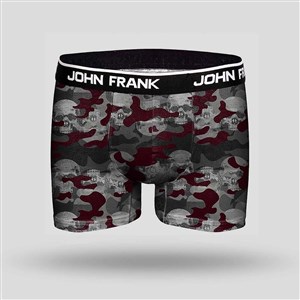 John Frank Erkek Boxer JFBD267-CAMO SKULL Bordo