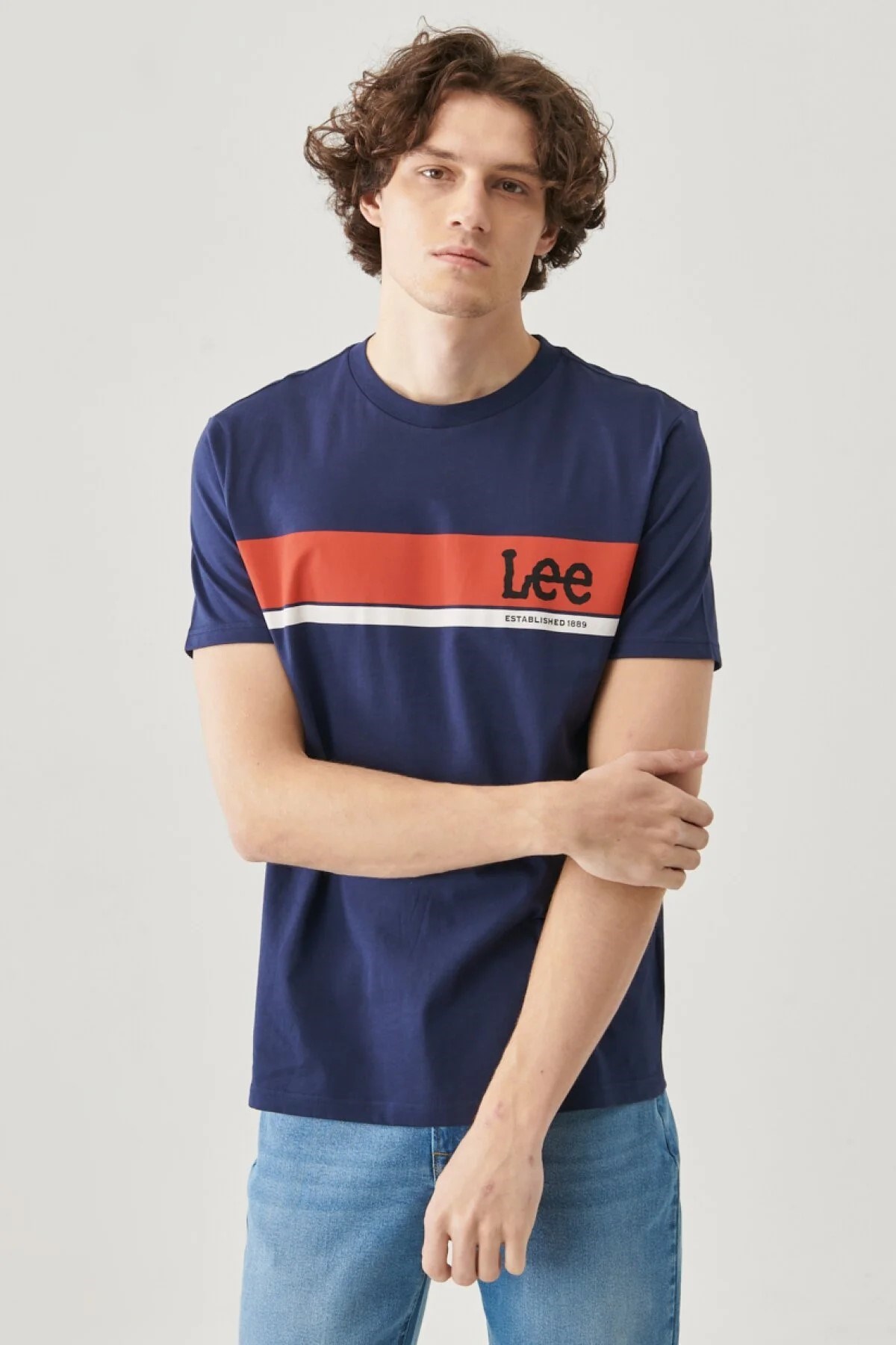 Lee Erkek T-Shirt L211918410 Navy