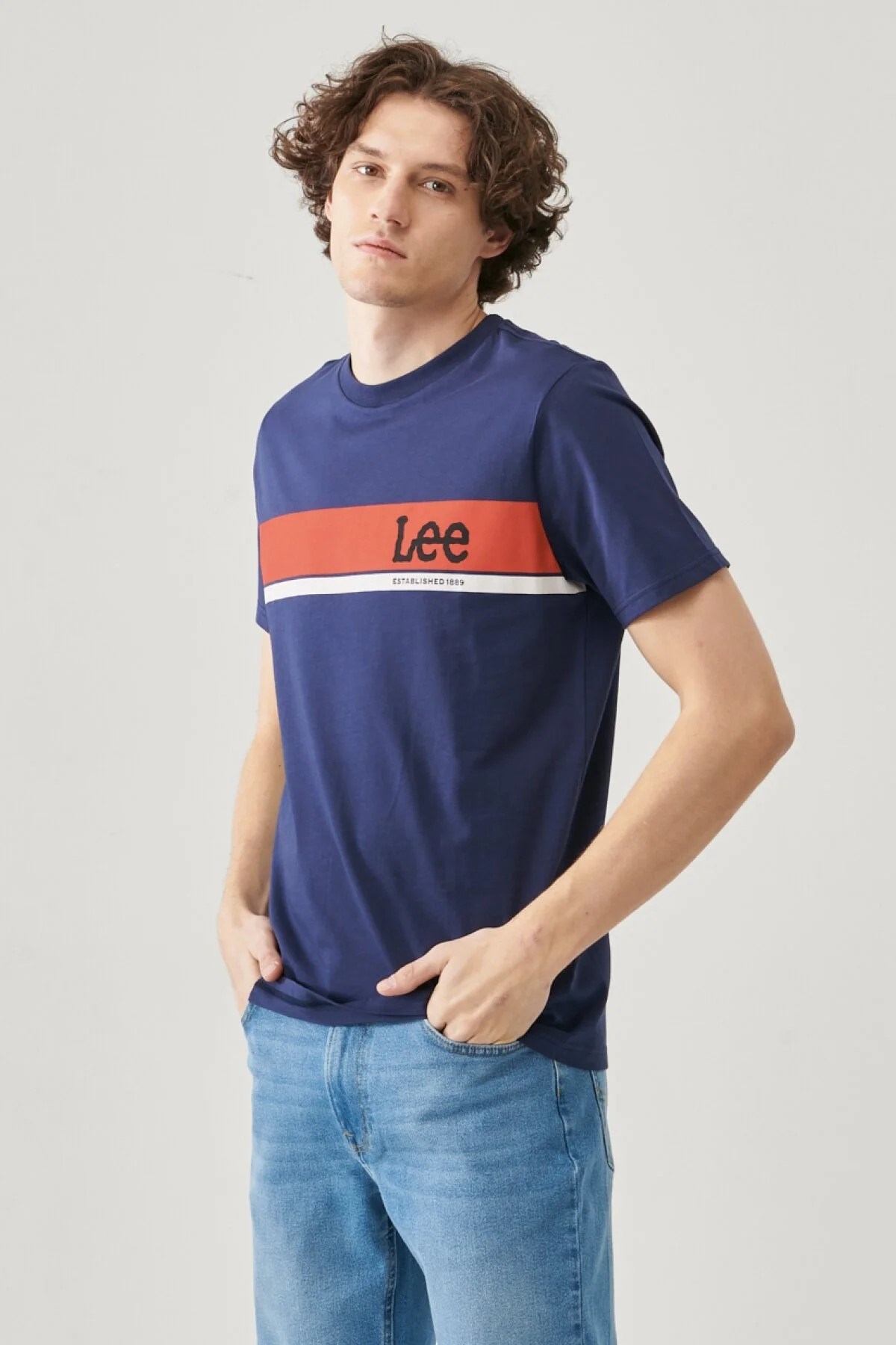 Lee Erkek T-Shirt L211918410 Navy