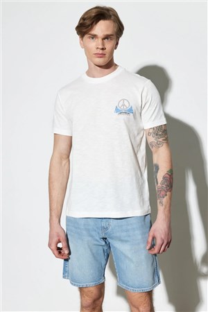 Wrangler Erkek T-Shirt W231241102 Off White